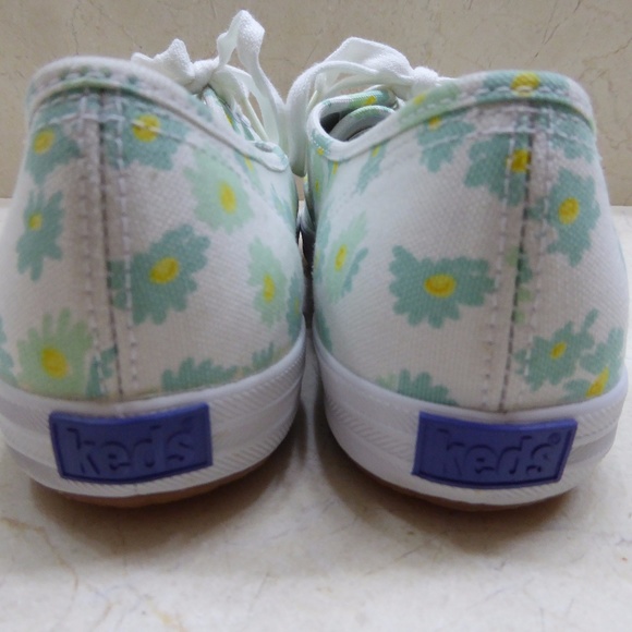 NEW Keds Champion Sneakers White with Green & Yellow Flowers - Womens Size 8.5 - Picture 8 of 8